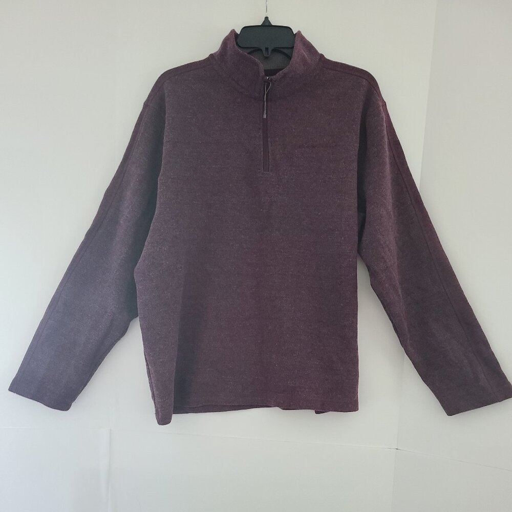 EDDIE BAUETR 1/4 ZIP PULLOVER-MEN'S XL-BURGUNDY-LONGSLEEVE-CLASSIC OUTDOOR LAYER